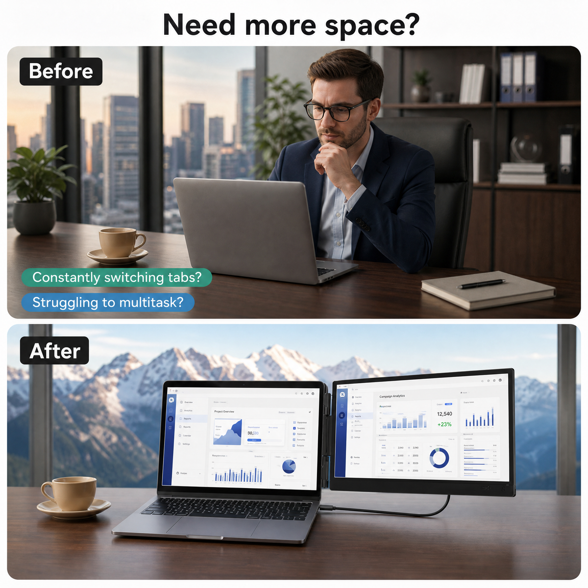 V2com S14 OLED — Dual Laptop Screen Extender