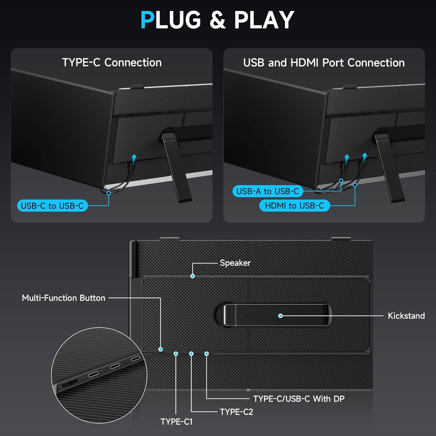 V2com Portable Monitor 14" S8