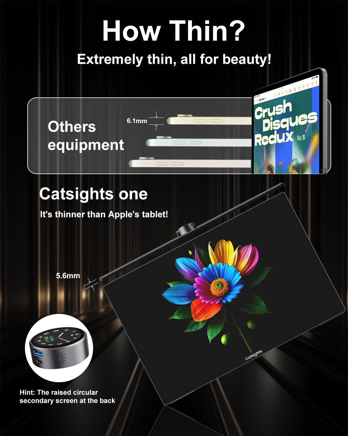 V2com & Catsights Portable Touchscreen Monitor for Mac
