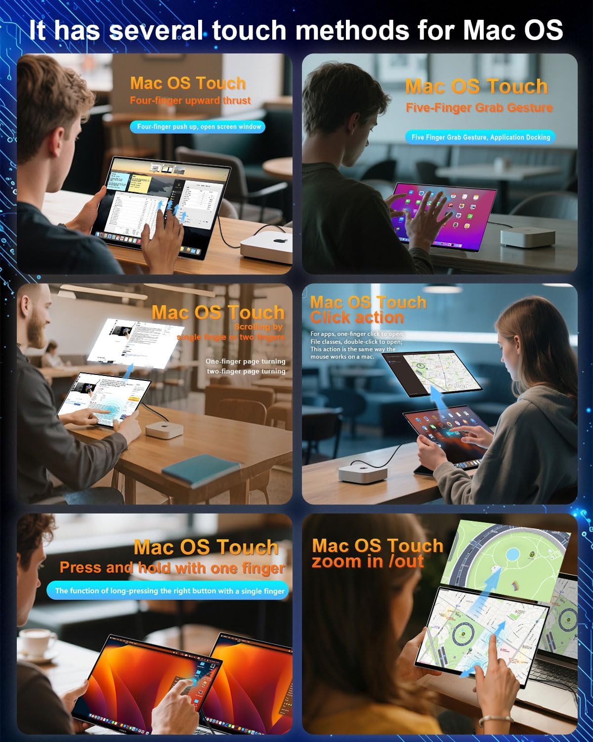 V2com & Catsights Portable Touchscreen Monitor for Mac