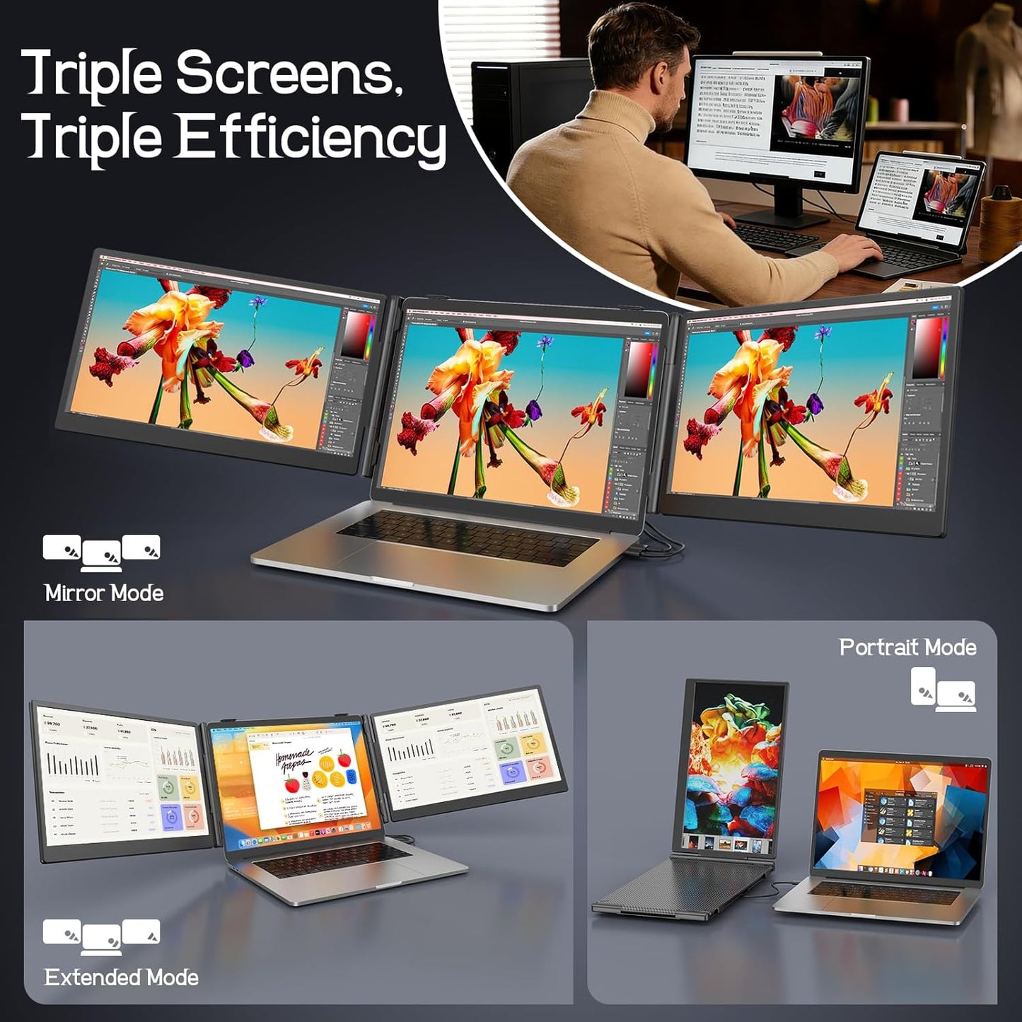 V2com S10 Series — 14" Screens. One Bigger Workspace.
