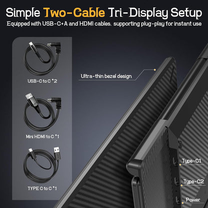 V2com S10 Series — 14" Screens. One Bigger Workspace.