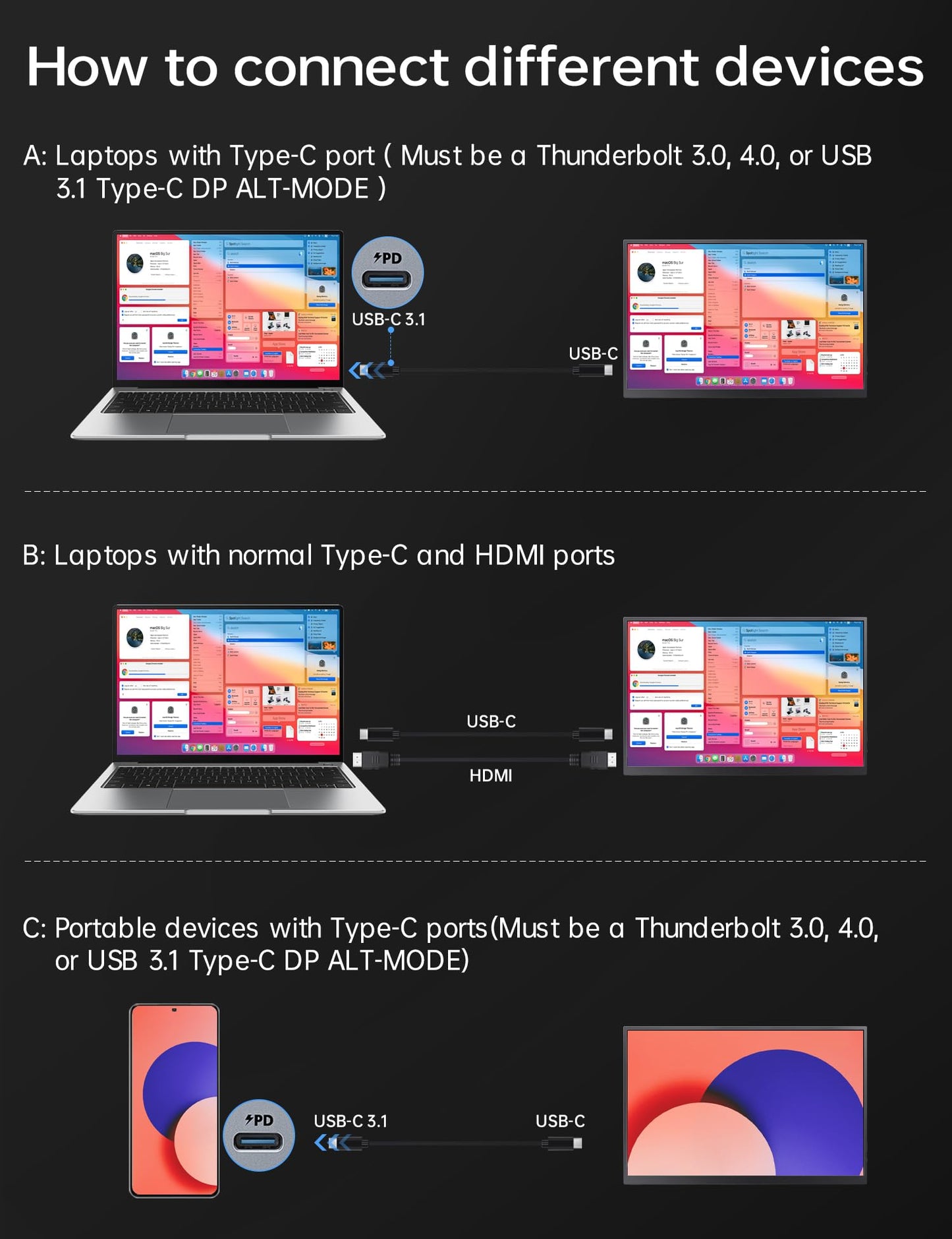V2com Portable Monitor 144hz Y2/Y2T