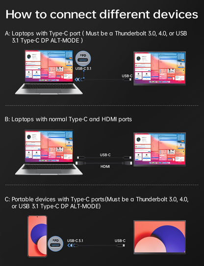 V2com Portable Monitor 144hz Y2/Y2T