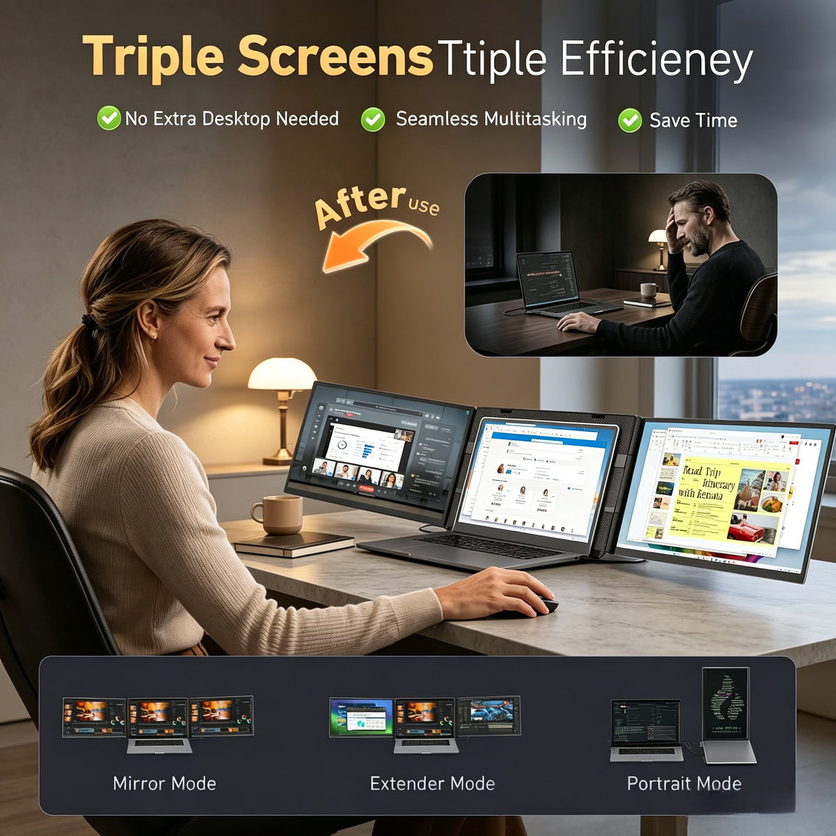 V2com S12/S12 Ultra 16" Triple-Screen Productivity