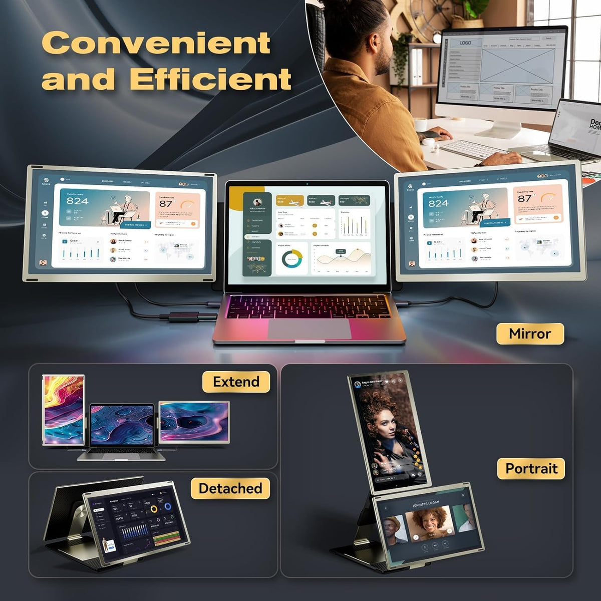 V2COM Laptop Screen Extender 15.6inch - S6